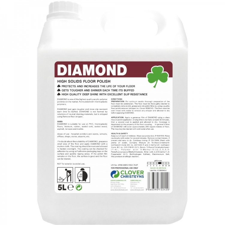 Clover Chemicals Diamond High Solids Floor Polish (25%) (101)